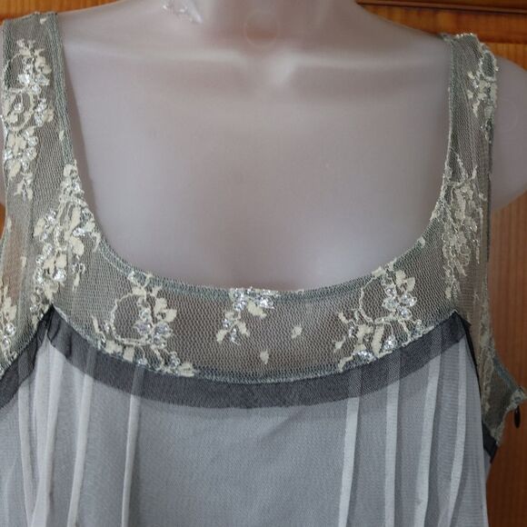 Six Degrees Layered Mesh Y2k Tank Top XL Going Out Top - Picture 2 of 11